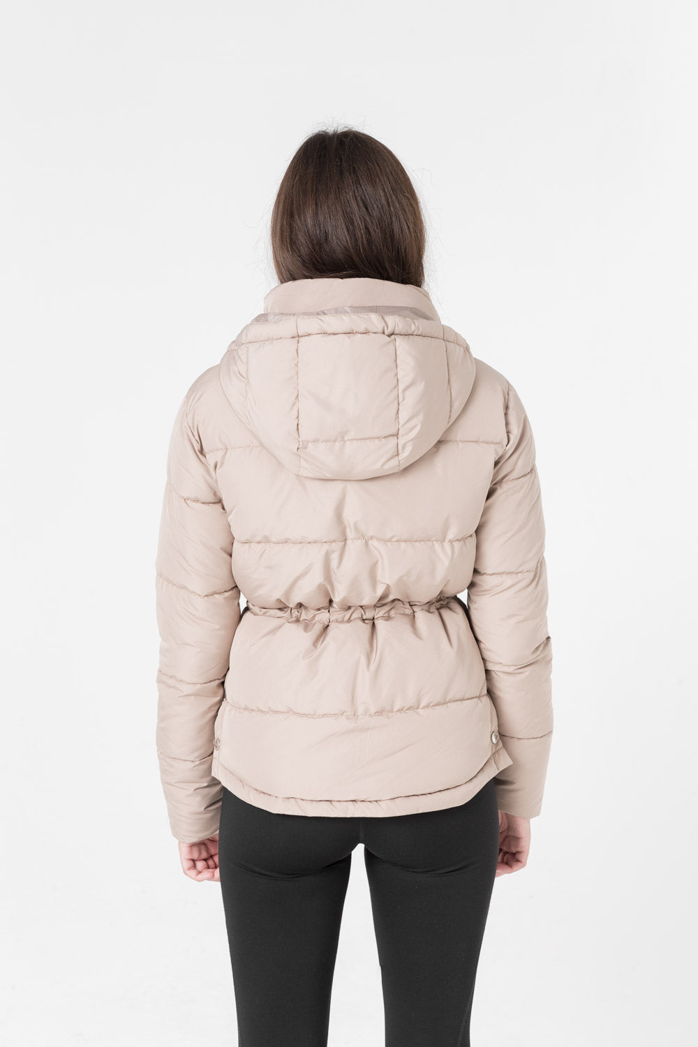 Beige padded jacket back