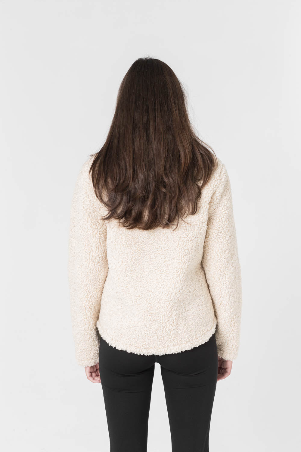 Beige pile jacket back