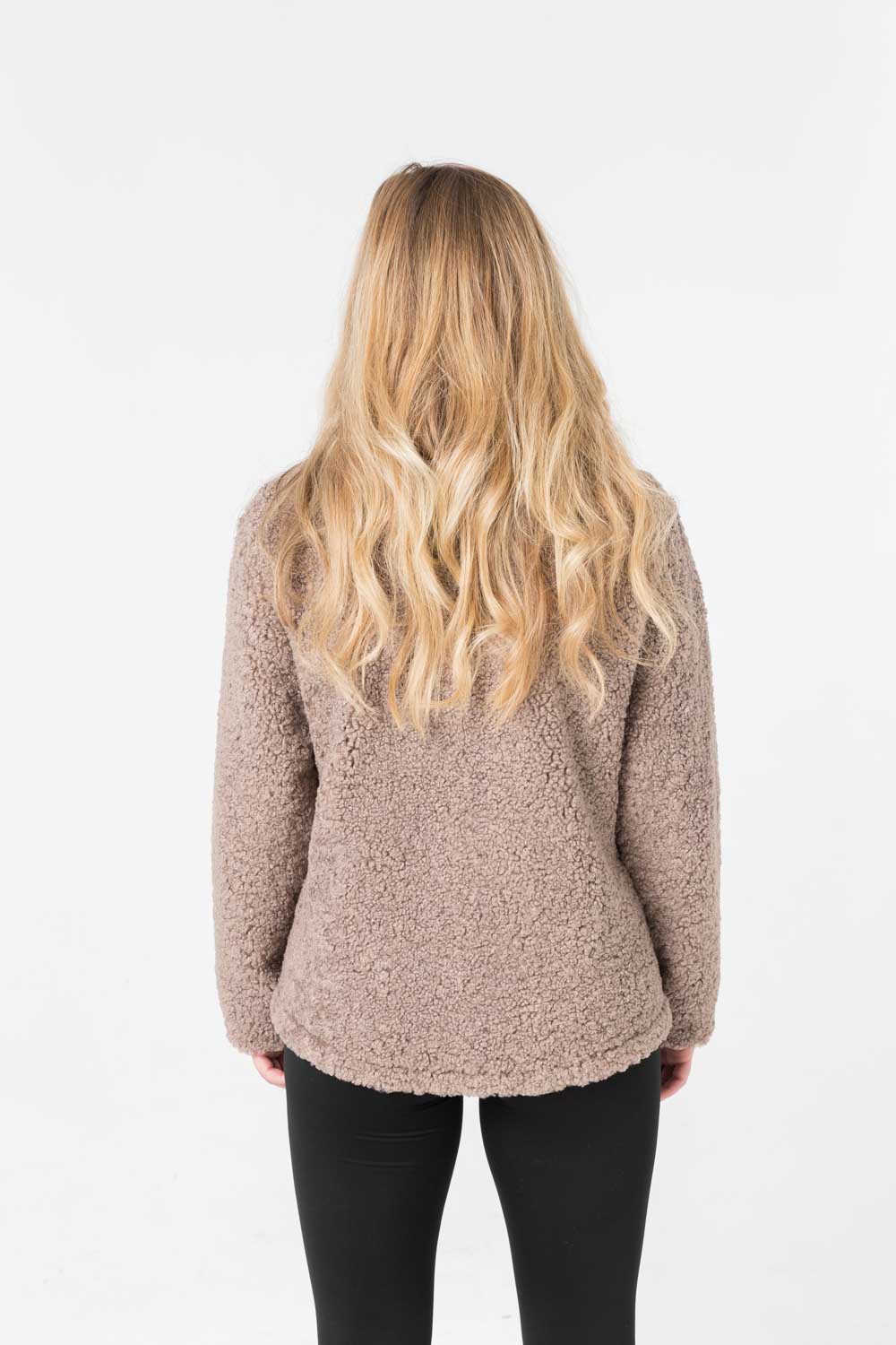Brown pile jacket back