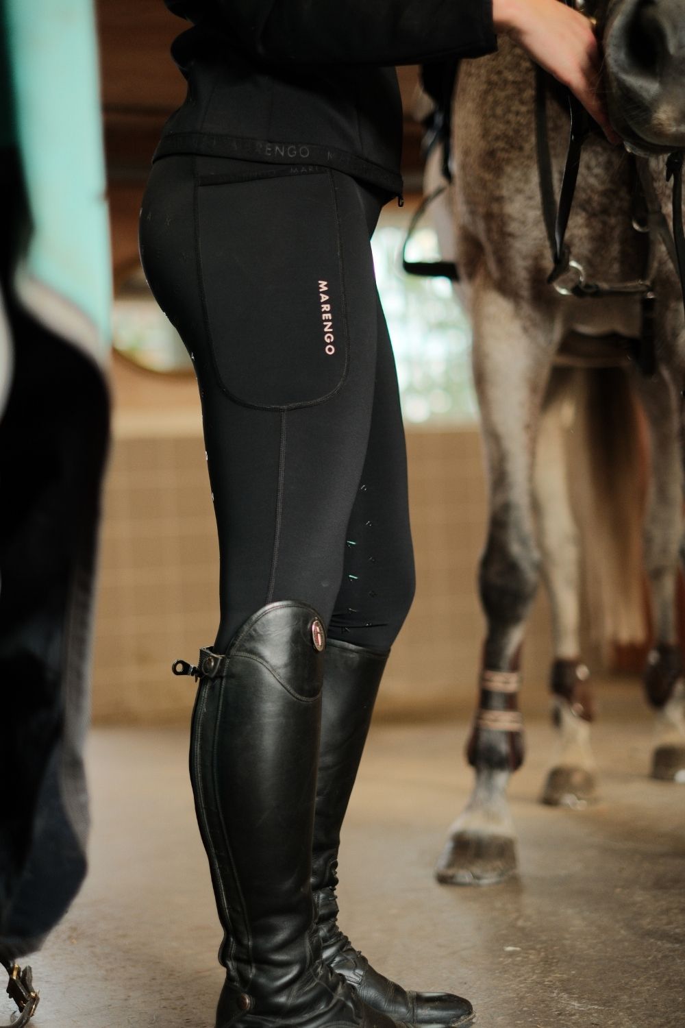 Horse Riding Leggings / Tights / Breeches with phone pockets -NAVY